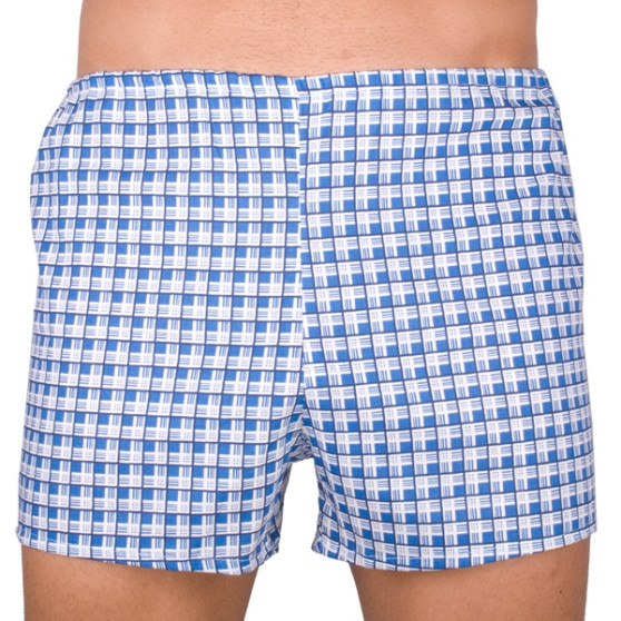 Boxers clássicos para homem Foltýn xadrez azul de grandes dimensões