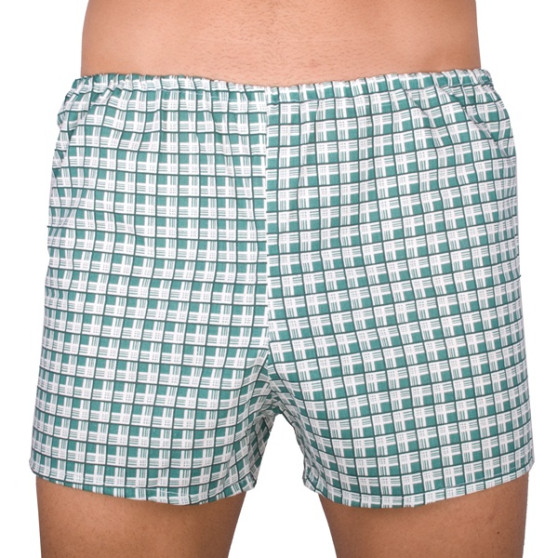 Boxers clássicos para homem Foltýn xadrez verde de grandes dimensões