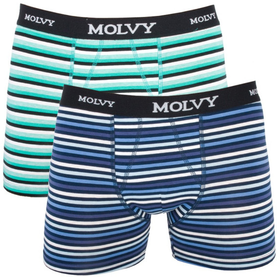 2PACK Boxers para homem Molvy multicolorido (KP-044-BEU)