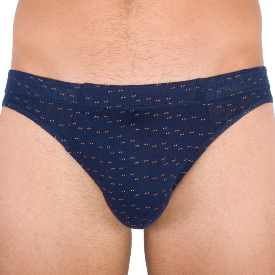 Cuecas para homem Molvy azul com padrão laranja (MP-962-SBU)