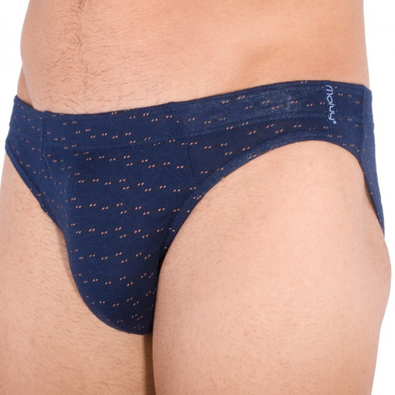 Cuecas para homem Molvy azul com padrão laranja (MP-962-SBU)