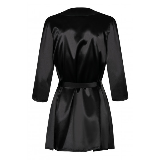 Roupão de cetim para senhora Obsessive preto (Satinia Robe Black)