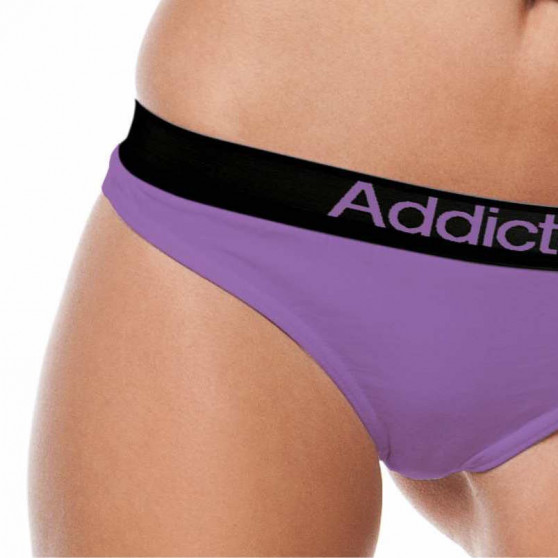 2PACK tanga para mulher  branco púrpura Addicted