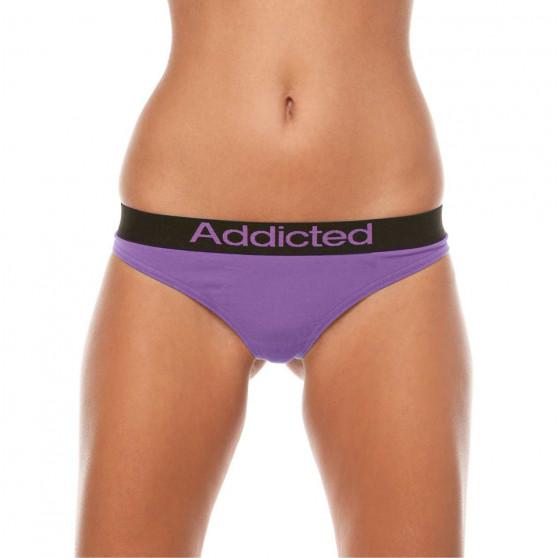 2PACK tanga para mulher  branco púrpura Addicted