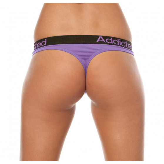 2PACK tanga para mulher  branco púrpura Addicted