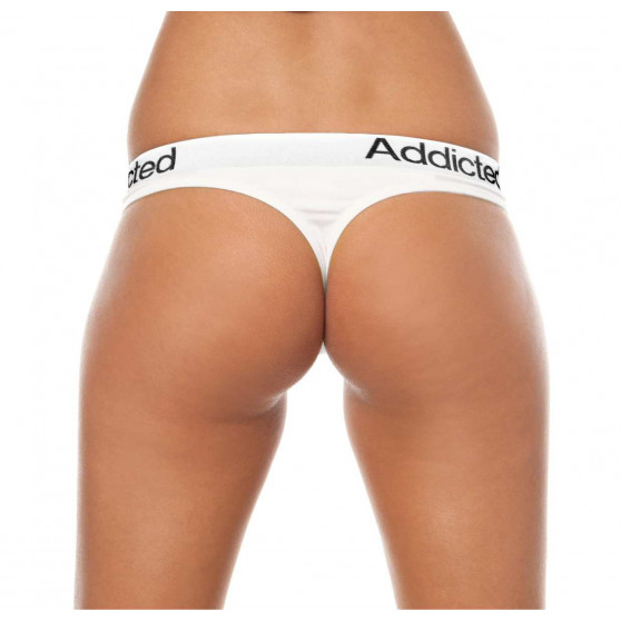 2PACK tanga para mulher  branco púrpura Addicted