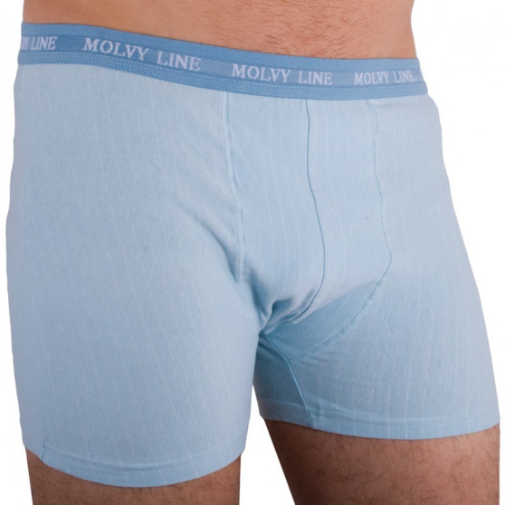 Boxers para homem Molvy azul claro com risca branca