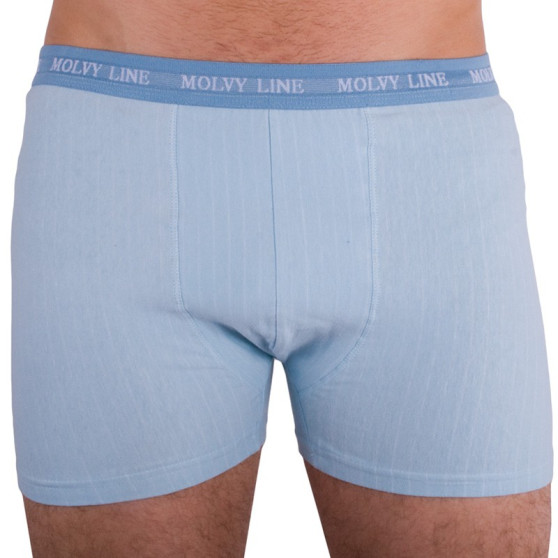 Boxers para homem Molvy azul claro com risca branca