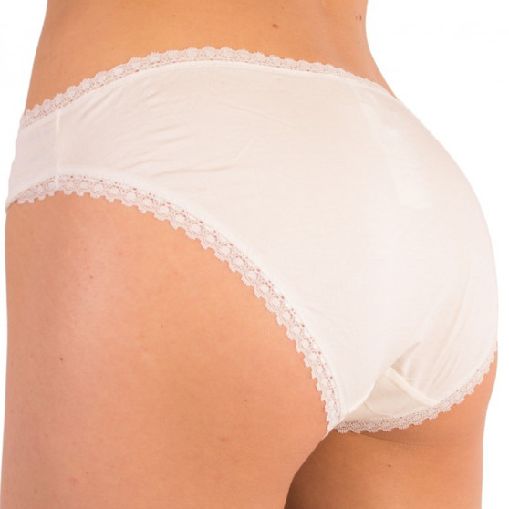 Cuecas para mulher Molvy creme com renda