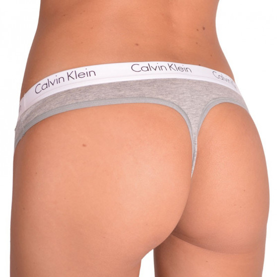 2PACK Tanga para mulher Calvin Klein cinzento (QD3583E-020)