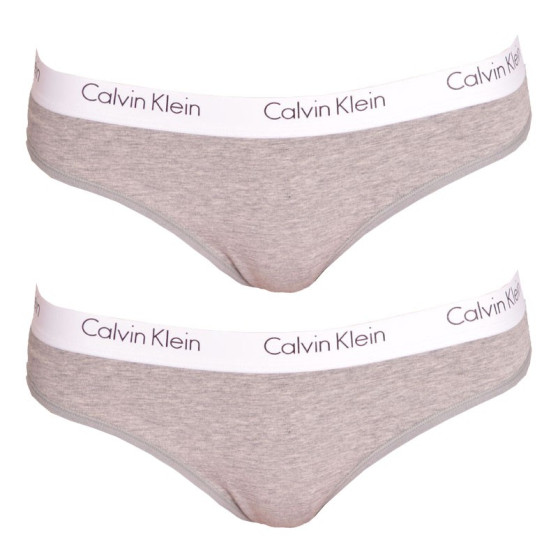 2PACK Tanga para mulher Calvin Klein cinzento (QD3583E-020)