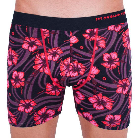 Boxers para homem 69SLAM fit bambu hibiscus red