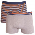 2PACK Boxers para homem  cinzento com riscas Molvy