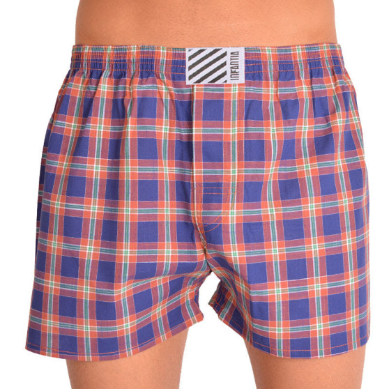 Boxers para homem Infantia xadrez laranja e azul PTKG37