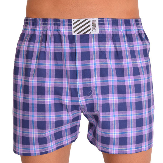 Boxers para homem Infantia xadrez roxo e azul PTKG35