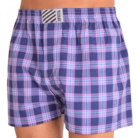 Boxers para homem Infantia xadrez roxo e azul PTKG35