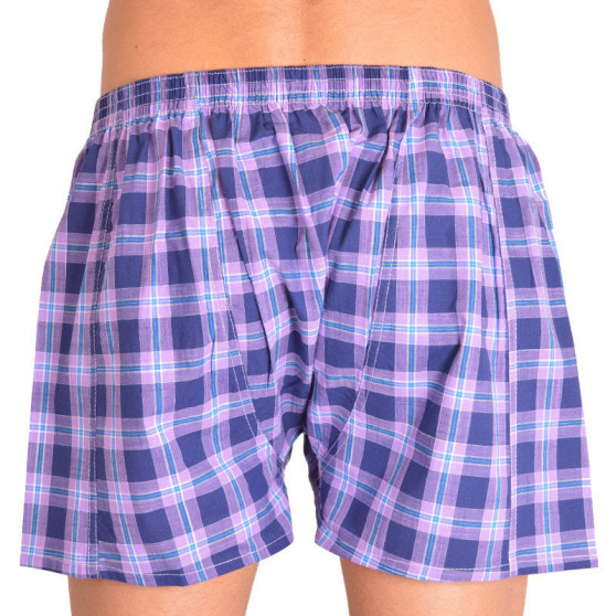 Boxers para homem Infantia xadrez roxo e azul PTKG35