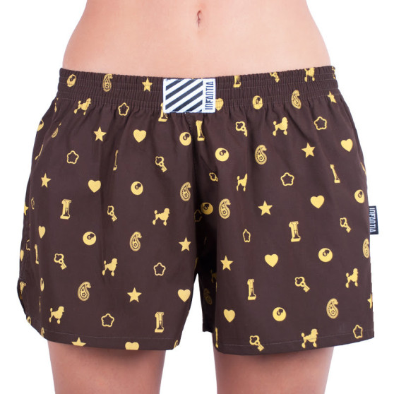 Boxers para mulher Infantia castanho estampado DTKG6