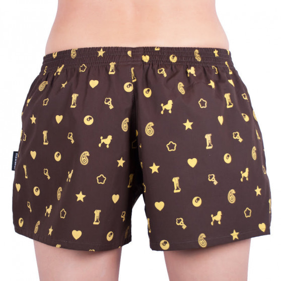 Boxers para mulher Infantia castanho estampado DTKG6