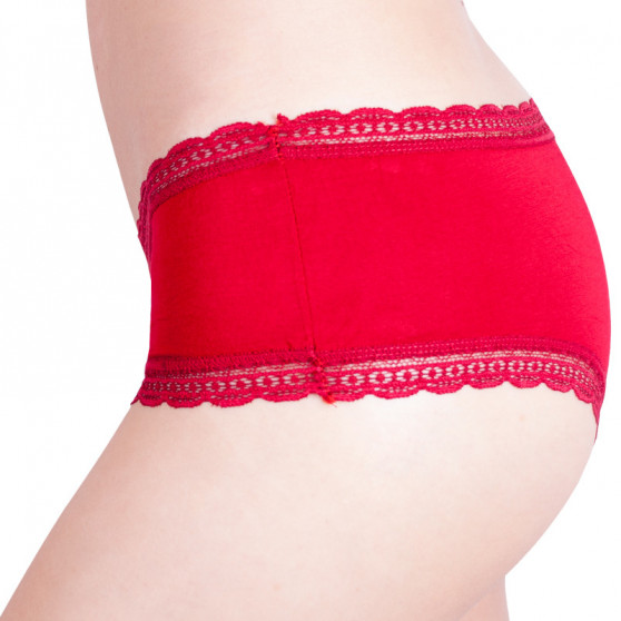 Cuecas para mulher Molvy vermelho com renda (MD-726-FEU)