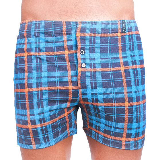 Boxers para homem Molvy cinzento azul xadrez (MP-988-BBU)