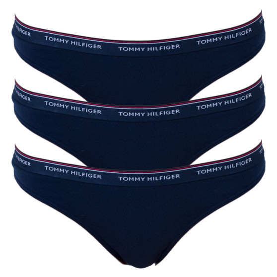 3PACK Tanga para mulher Tommy Hilfiger azul escuro (UW0UW00048 416)