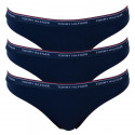 3PACK Tanga para mulher Tommy Hilfiger azul escuro (UW0UW00048 416)