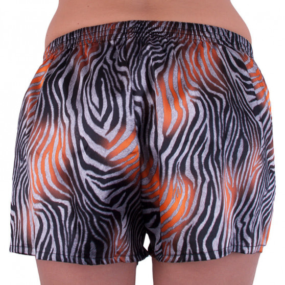 Boxers para mulher Styx borracha clássica cetim multicolorido (L683)