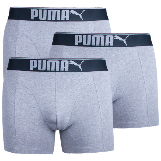 3PACK Boxers para homem Puma cinzento (681030001 032)