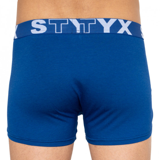 Boxers para homem Styx desporto elástico superdimensionado azul escuro (R968)