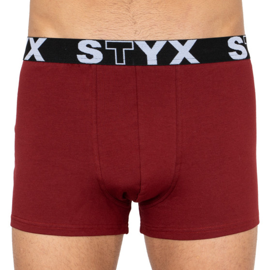 Boxers para homem Styx desporto elástico superdimensionado borgonha (R1060)