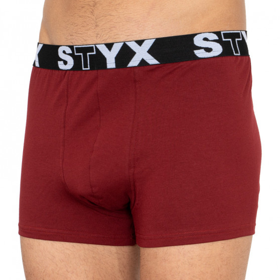 Boxers para homem Styx desporto elástico superdimensionado borgonha (R1060)