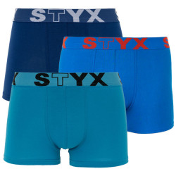 3PACK Boxers para homem Styx sport borracha azul (G9676869)