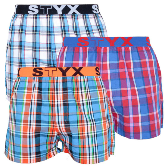 3PACK Boxers para homem Styx desporto elástico multicolorido (B7343536)