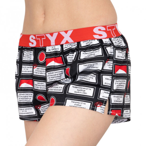 Boxers para mulher Styx arte desportiva borracha aviso (T553)