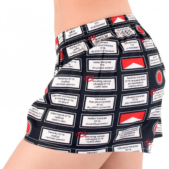 Boxers para mulher Styx arte clássica borracha warning (K553)