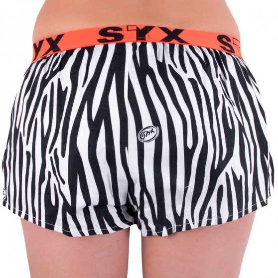 Boxers para mulher Styx arte esportes borracha preto zebra (T650)