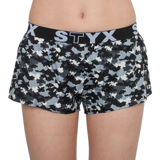 Boxers para mulher Styx arte desportiva borracha camuflagem digital (T856)