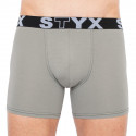 Calções de boxer para homem Styx longo desportivo elástico cinzento claro (U1062)