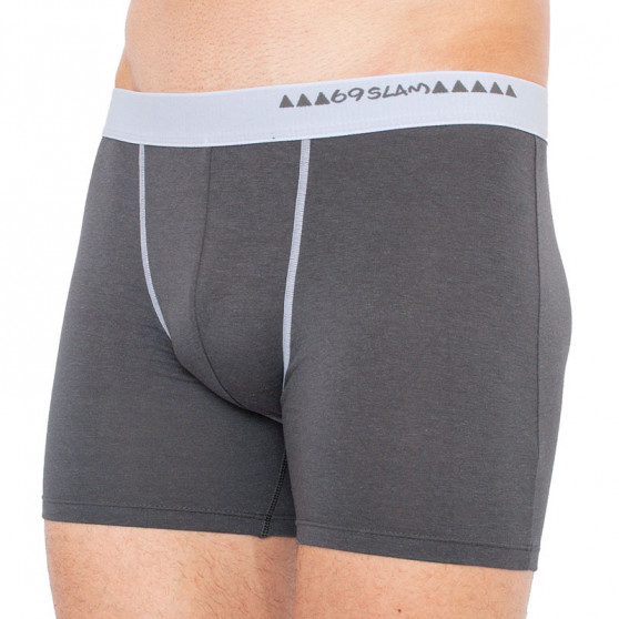 Boxers para homem 69SLAM fit bambu cinzento escuro (MBWDG-BB)