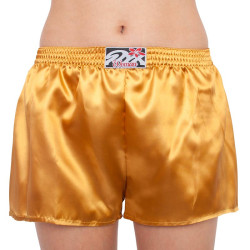 Boxers para mulher Styx clássico elástico cetim dourado (L685)