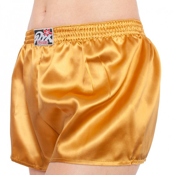 Boxers para mulher Styx clássico elástico cetim dourado (L685)