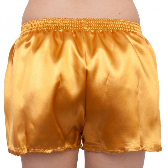 Boxers para mulher Styx clássico elástico cetim dourado (L685)