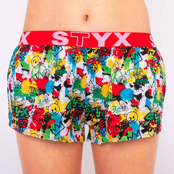 Boxers para mulher Styx arte desportiva borracha emoji (T954)