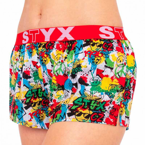 Boxers para mulher Styx arte desportiva borracha emoji (T954)