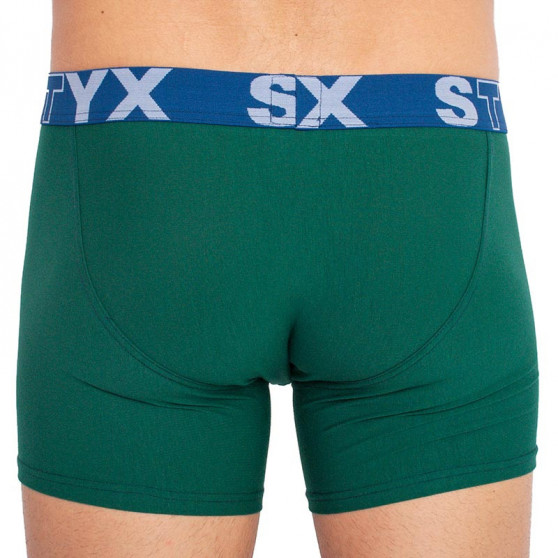 Boxers para homem Styx longo desportivo elástico verde escuro (U1066)