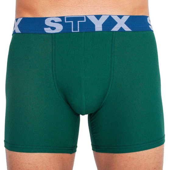 Boxers para homem Styx longo desportivo elástico verde escuro (U1066)