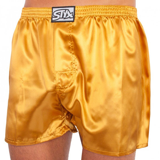 Boxers para homem Styx borracha clássica cetim dourado (C685)