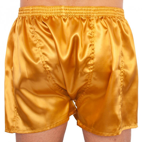 Boxers para homem Styx borracha clássica cetim dourado (C685)