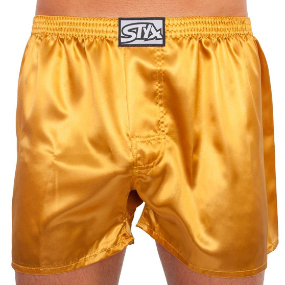 Boxers para homem Styx borracha clássica cetim dourado (C685)